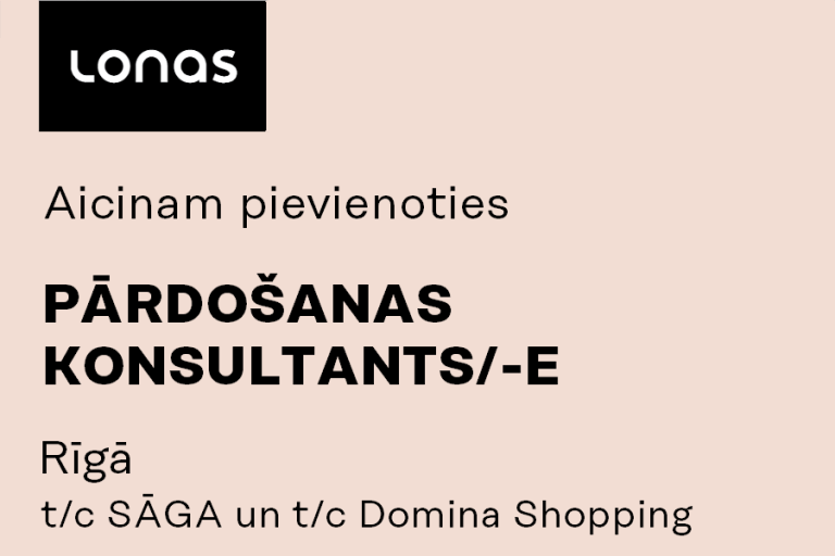 [SLĒGTS] Pārdošanas konsultants/-e Rīgā