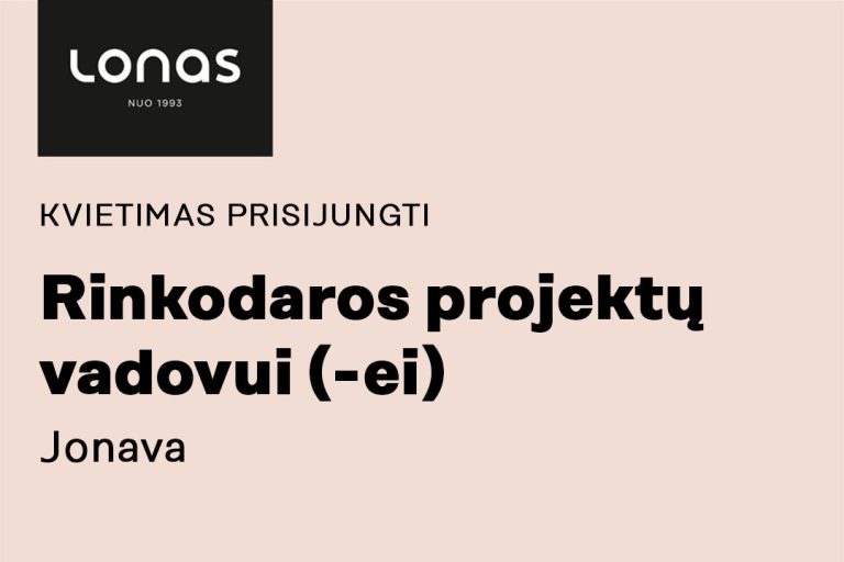 [ATRANKA BAIGTA] Rinkodaros projektų vadovas (-ė) Jonavoje